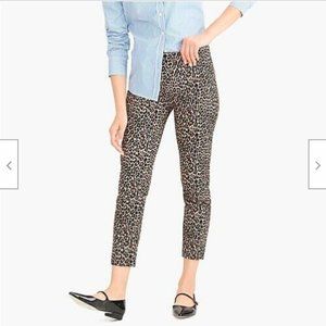 J. Crew Winnie Leopard Print Stretch Cotton Pants